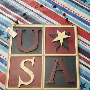 Wood plaque USA